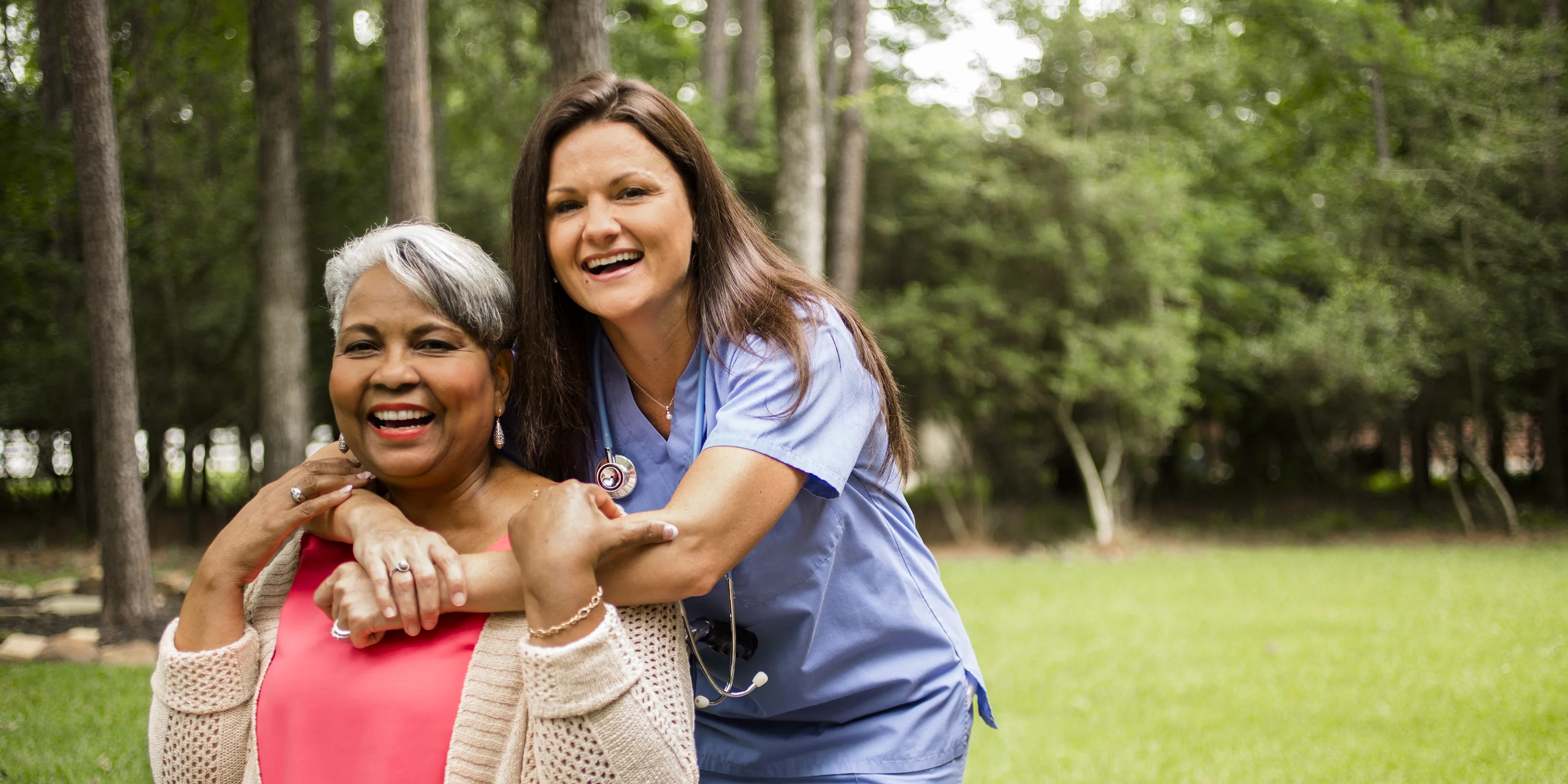 two women embracing
